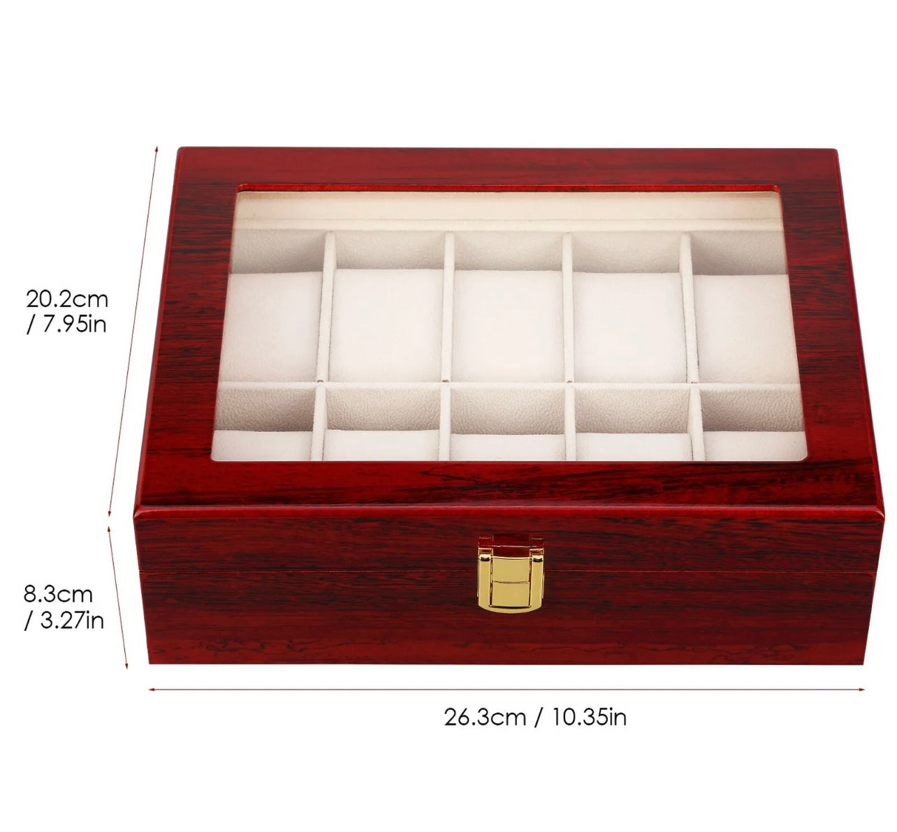 New 10 Slots Wooden Watch Display Case Jewelry Collection Storage Holder Box