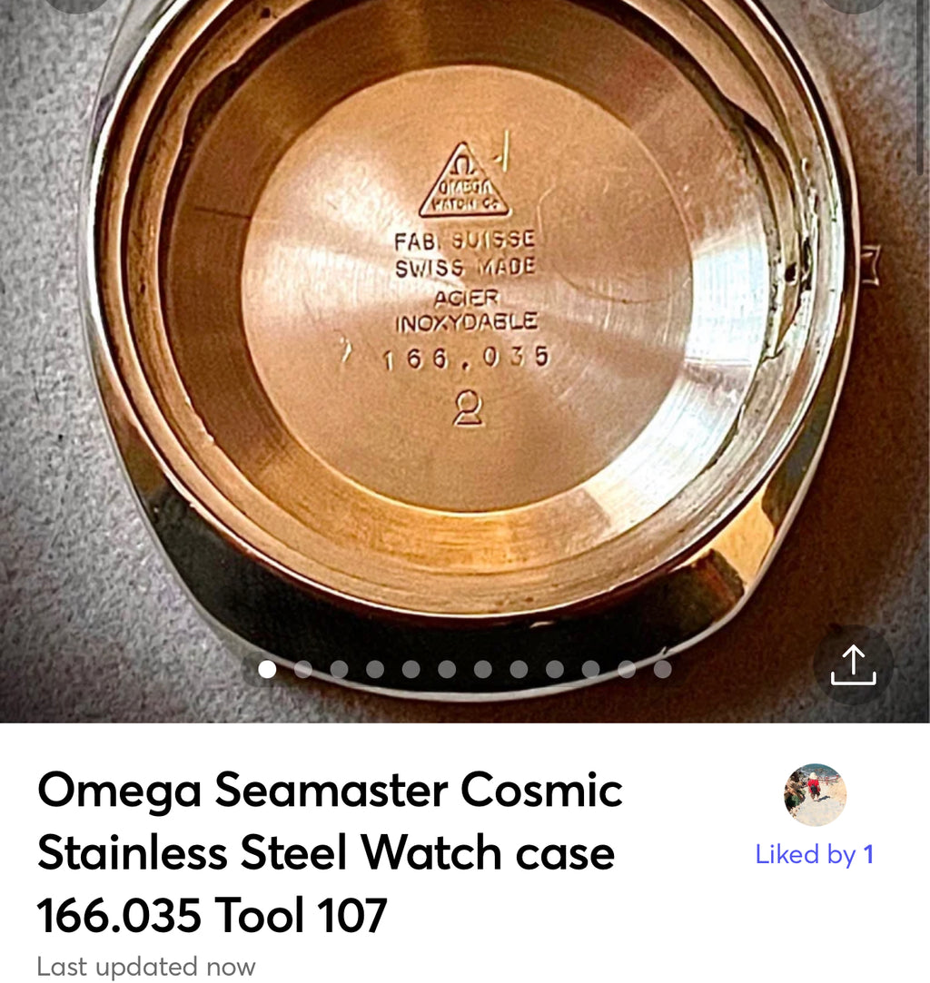 #788 Omega Seamaster Cosmic Stainless Steel Watch case 166.035 Tool 107