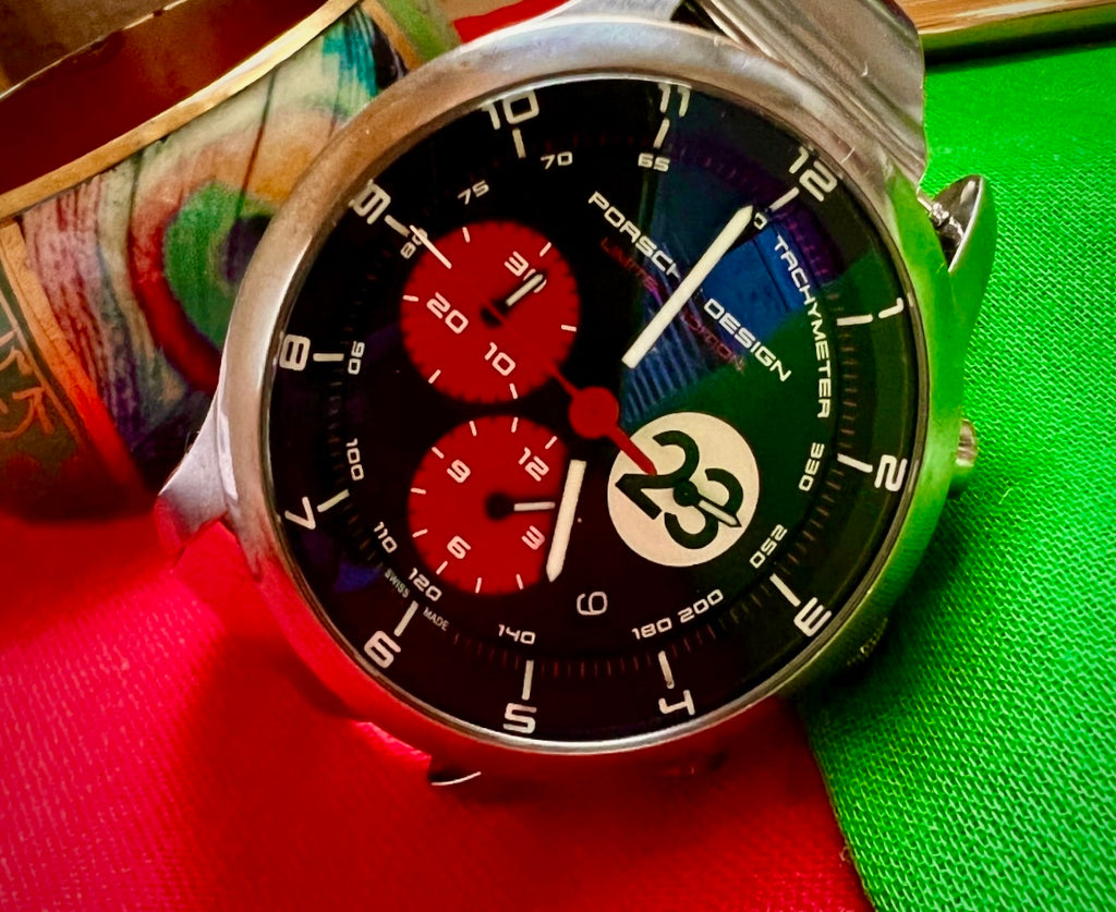 #616 Porsche Design P6612 Dashboard Chronograph Limited Edition Titanium Swiss Automatic case 42mm Lugs 22mmHighly Collectable Titanium watch car 23 winner of 1970 Lemont