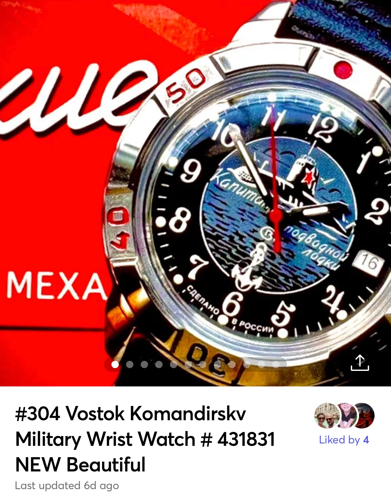 #304 Vostok Komandirskv Military Wrist Watch Beautiful