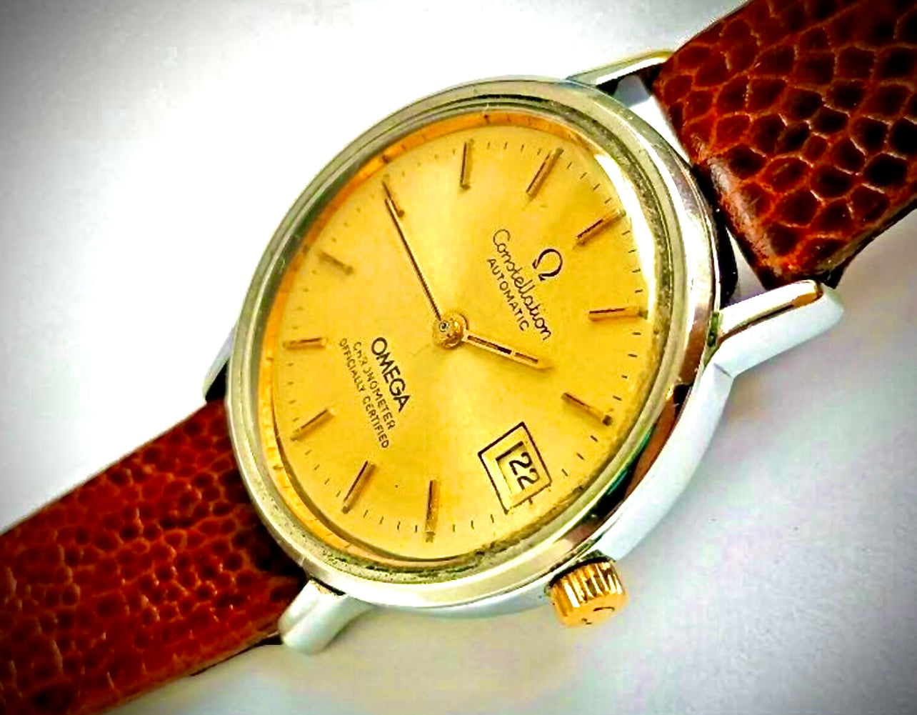 #473 Rare Vintage Omega Constellation Automatic Cal.1012 Tropical Dial Watch Ebay Inv $394.82. Mer 07132022