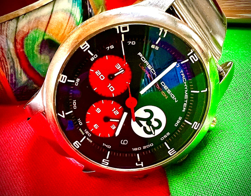 #616 Porsche Design P6612 Dashboard Chronograph Limited Edition Titanium Swiss Automatic case 42mm Lugs 22mmHighly Collectable Titanium watch car 23 winner of 1970 Lemont