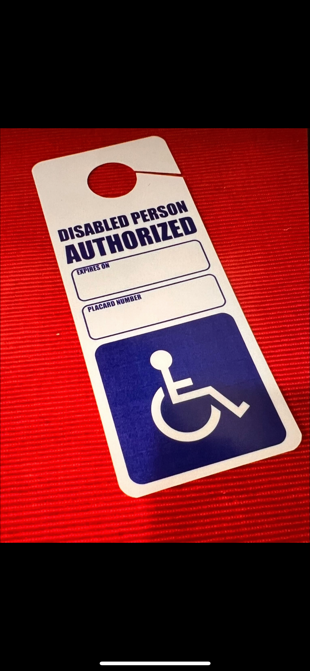 Handicap Disabled Placard, Sign Impedido Card Fast Shipping