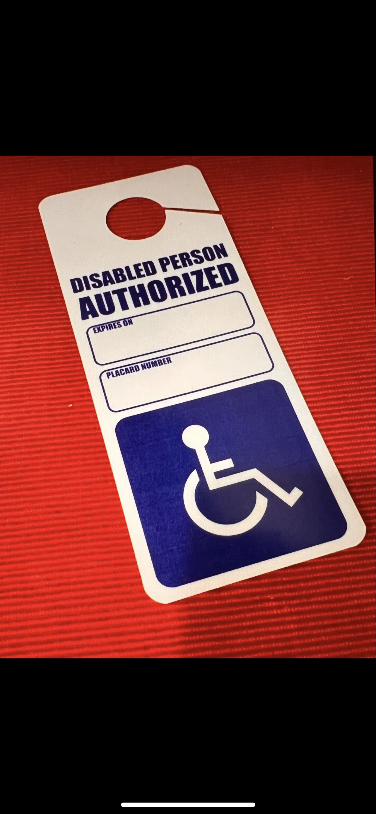 Handicap Disabled Placard, Sign Impedido Card Fast Shipping