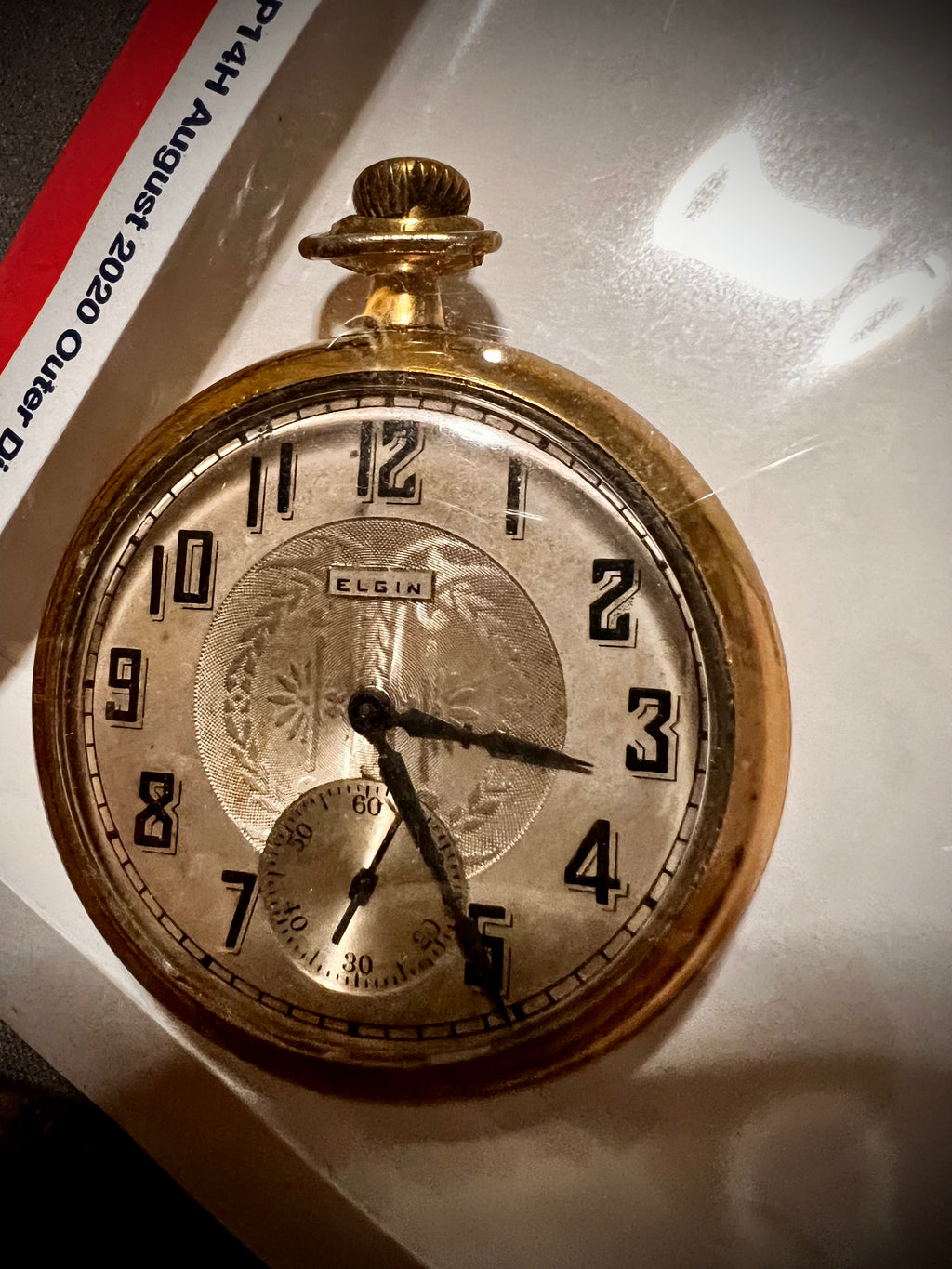 #896 Elgin working Gold plated Pocket Watch